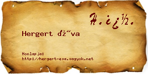 Hergert Éva névjegykártya